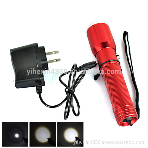 1000LM Colorful Shell Zoom Rechargeable LED Torch Light